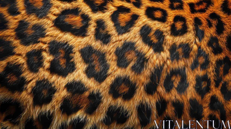Close-up of Leopard's Fur: Beautiful Golden Brown with Rosettes AI Image
