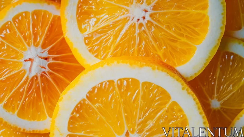 Close-Up of Sliced Orange: Vibrant Food Photography for Cookbook or Website AI Image