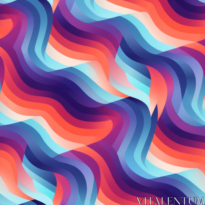 Colorful Waves Seamless Pattern for Backgrounds and Designs AI Image