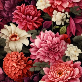 Dark Floral Seamless Pattern - Background Design