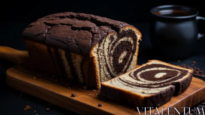 Delicious Chocolate Marble Cake with Coffee AI Image