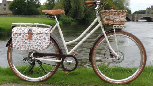 Vintage-Style Bicycle by the Riverside