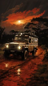 African Savanna Sunset Land Rover Adventure