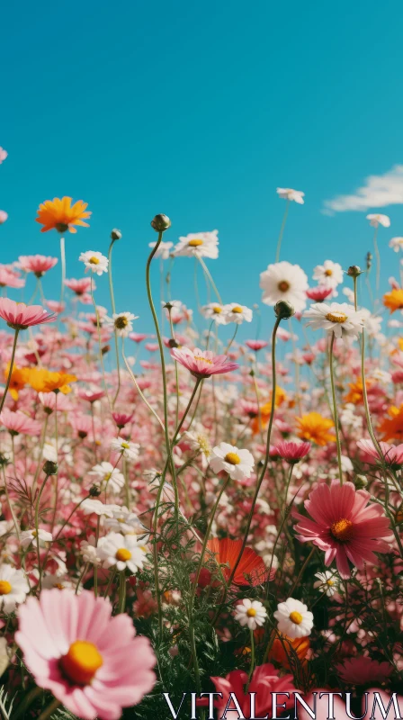 Blooming Field of Flowers: A Lo-fi and Naturalist Aesthetic AI Image