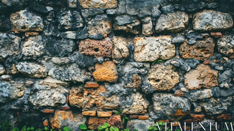 Captivating Stone Wall Photography - Irregular Stones in Disrepair AI Image