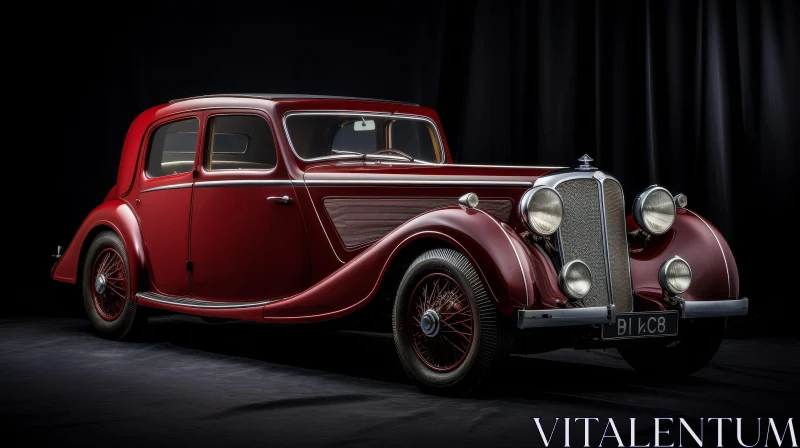 AI ART Classic Red Vintage Car | Studio Photography