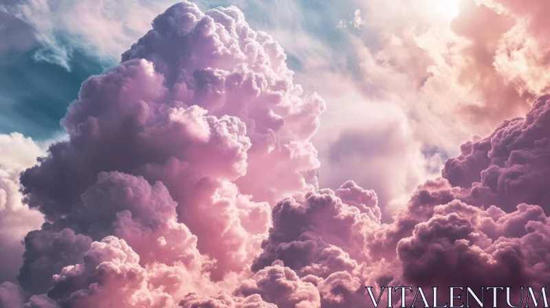 Serene Landscape: Pink and Purple Cloudscape AI Image