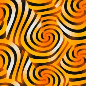 Spiral Orange and Black Stripes Pattern