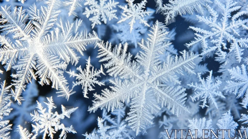 Beautiful Frost Patterns on Window - Close-up Nature Photography AI Image
