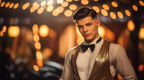 Confident Young Man Portrait in Bow Tie