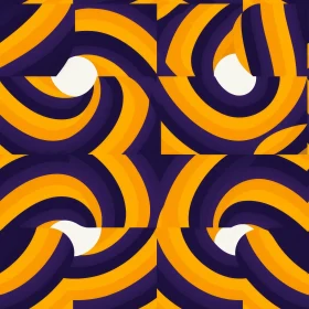 Interlocking Circles Geometric Pattern in Purple, Orange, and Yellow