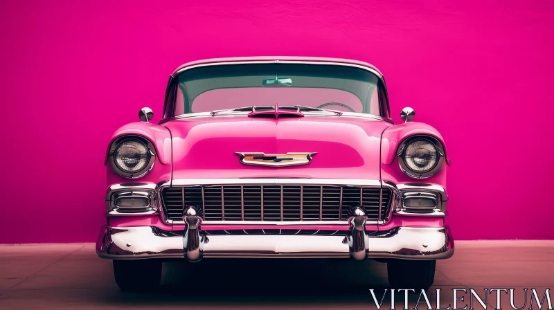 Pink 1957 Chevrolet Bel Air: Classic American Car AI Image