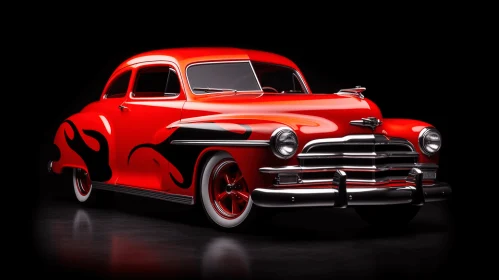Vivid Red Chevrolet Car Art: Character Design and Airbrushing Techniques