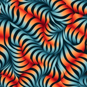 Blue and Orange Abstract Seamless Pattern