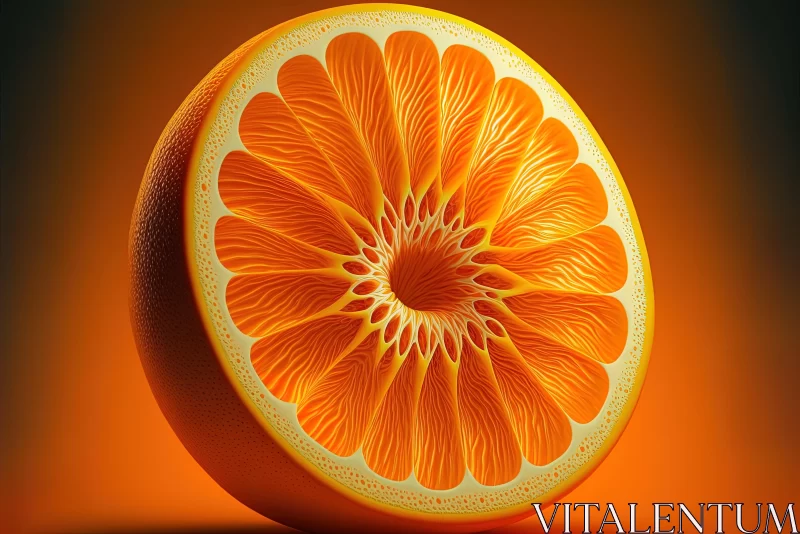 AI ART Colorful Orange Slice - Realistic and Hyper-Detailed Rendering