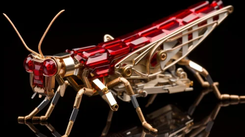 Gold-Clad Electronic Insect: A Masterpiece of Precision Engineering