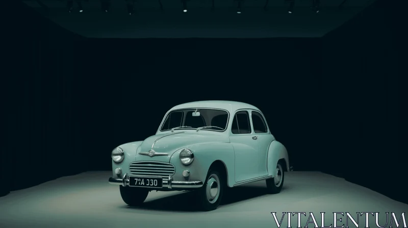 Old Classic Car in Darkroom: Realistic Baroque Art AI Image