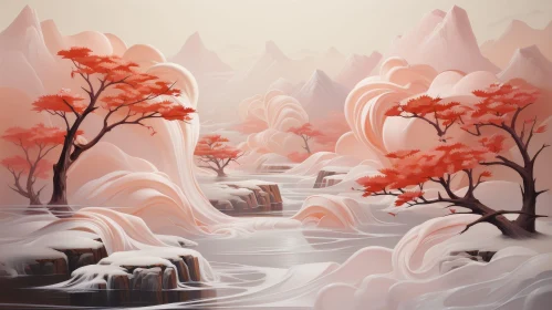 Serene Chinese Style Landscape Painting