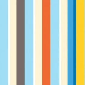 Cheerful Vertical Stripes Pattern in Beige, Brown, Blue, Orange, Cream, Yellow