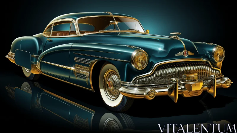 Classic 1950s Buick Skylark in Stunning Blue Color AI Image
