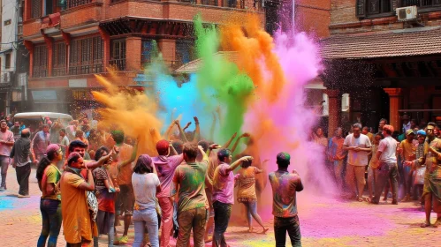 Colorful Hindu Festival Celebration