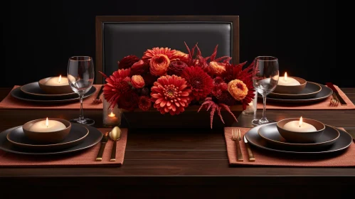 Elegant Table Setting with Floral Centerpiece
