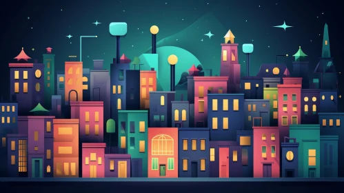 Enigmatic Cityscape at Night