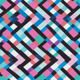 Multicolored Geometric Pattern on Black Background