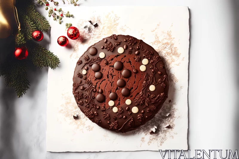 AI ART Delicious Brownie and Cake with Festive Decorations - Captivating Image