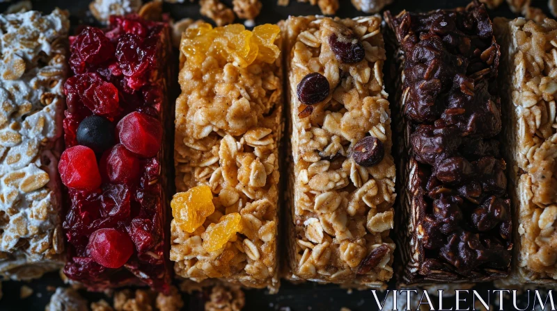 AI ART Delicious Granola Bars with Various Toppings