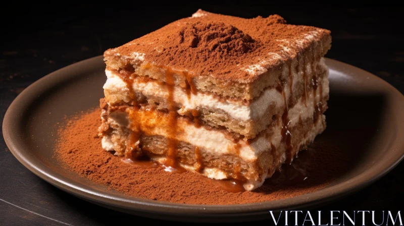 Delicious Tiramisu Cake AI Image