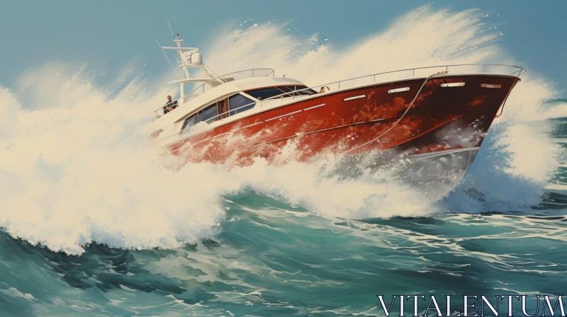 Speedboat Adventure on the Waves AI Image