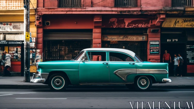AI ART Vintage Car in Havana Street