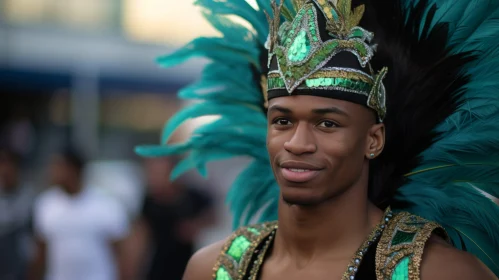 Young Male Dancer in Carnival Costume - Colorful Image