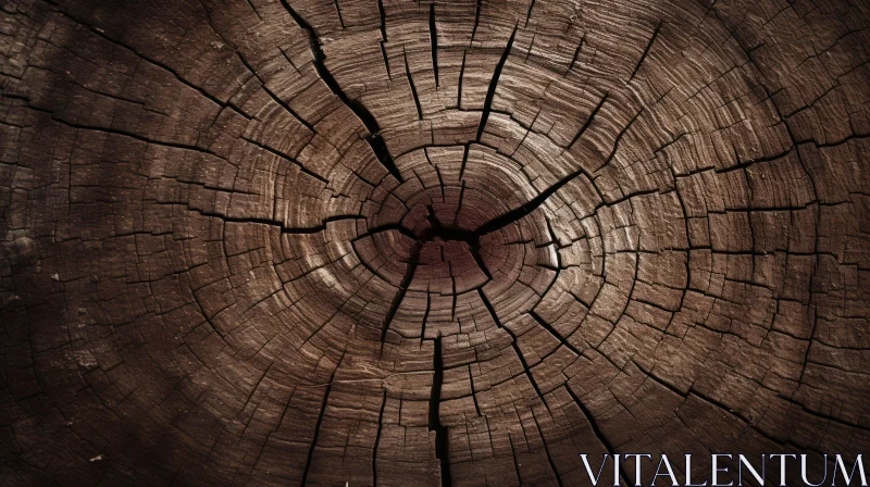 Brown Tree Stump Texture Close-Up AI Image