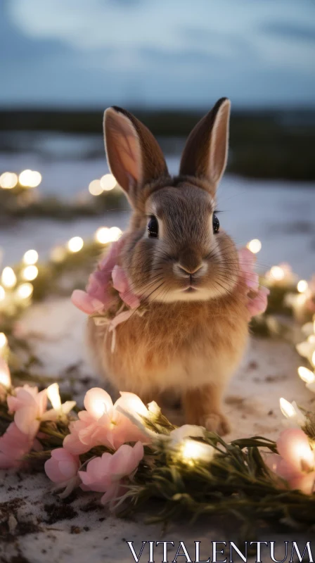 Enchanting Light Bunny Portrait | Cute Animal Photography AI Image
