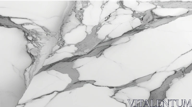 Luxurious White Marble Slab with Grey Veins - High-Resolution Image AI Image