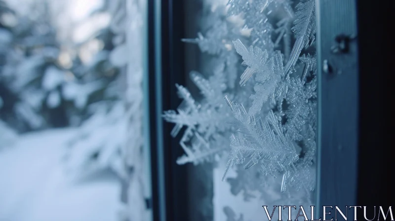 Winter Frost: A Captivating Close-Up of Nature's Artistry AI Image