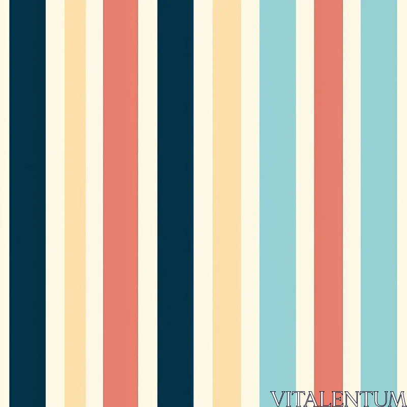 AI ART Colorful Retro Vertical Stripes Pattern