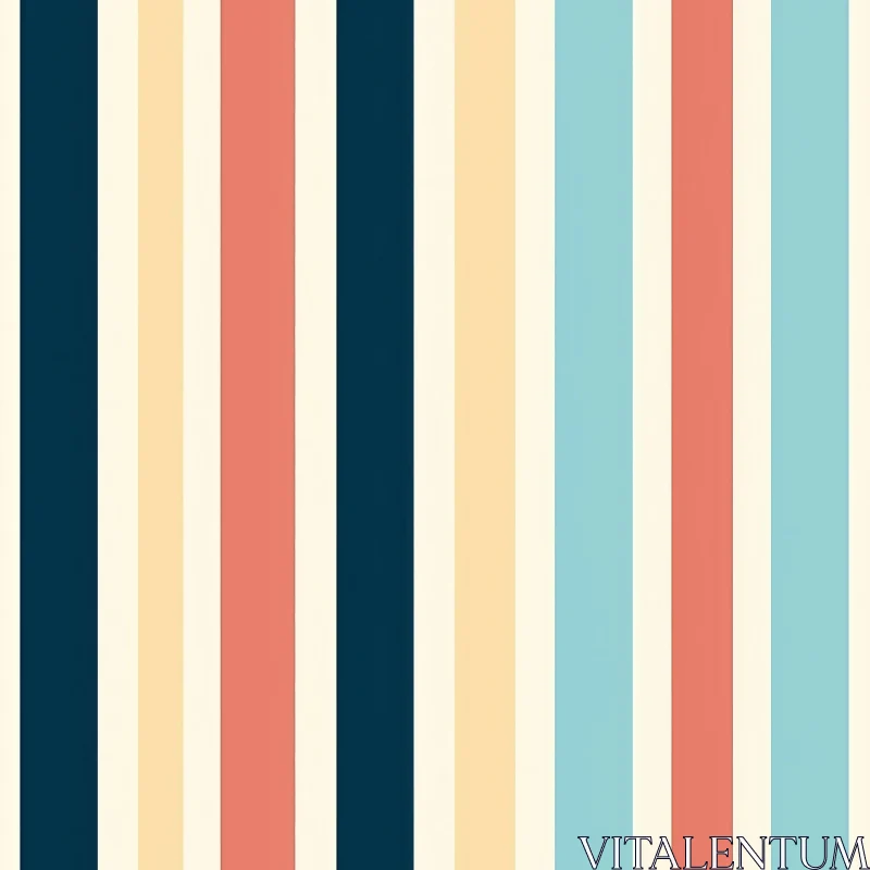 Colorful Retro Vertical Stripes Pattern AI Image