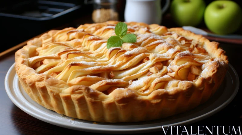 AI ART Delicious Homemade Apple Pie on White Plate