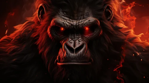 Expressive Gorilla Digital Painting