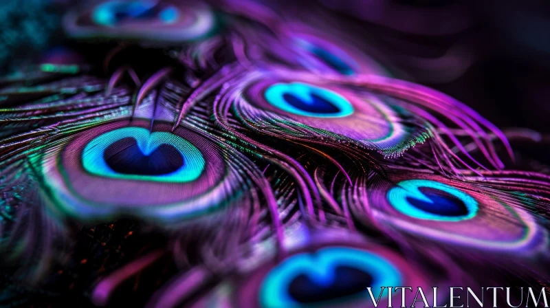 Exquisite Peacock Feather Close-Up | Vibrant Colors and Intricate Details AI Image
