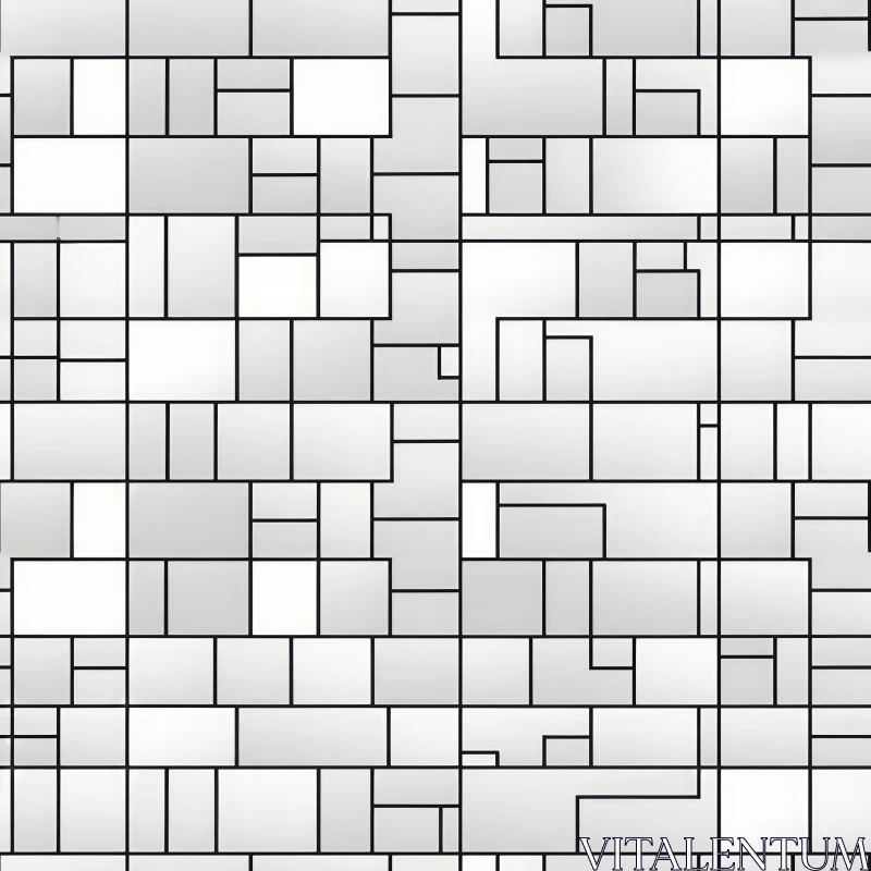 Grid Geometric Pattern - Black and White Design AI Image