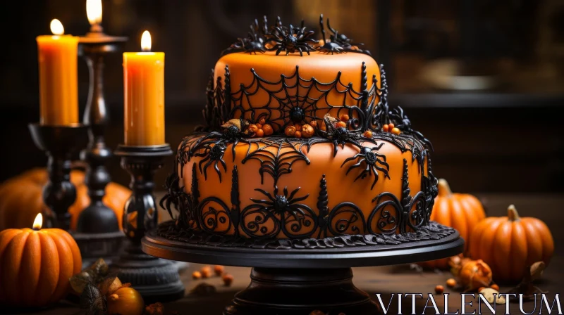 Spooky Halloween Cake - Detailed and Creepy Design AI Image