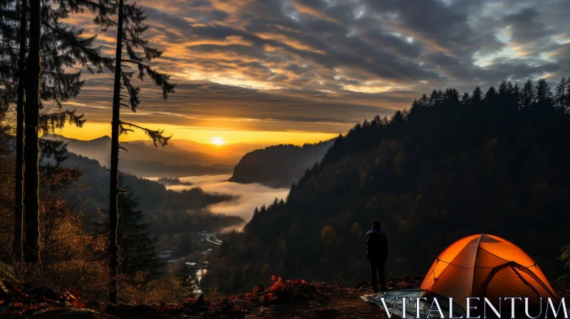 Sunset Valley Landscape Photography AI Image