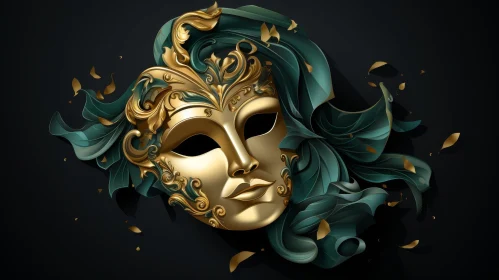 Venetian Carnival Mask Digital Painting