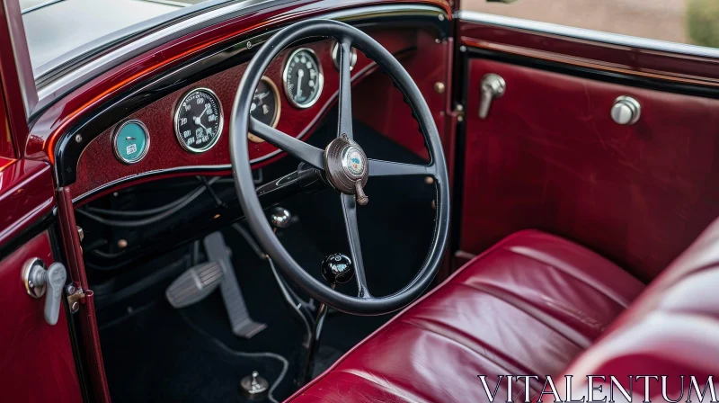 Vintage Car Interior - Classic Design AI Image