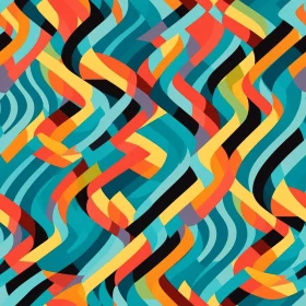 Colorful Abstract Wavy Seamless Pattern Background