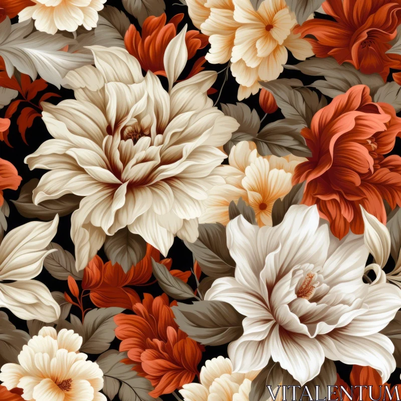 Dark Floral Seamless Pattern AI Image